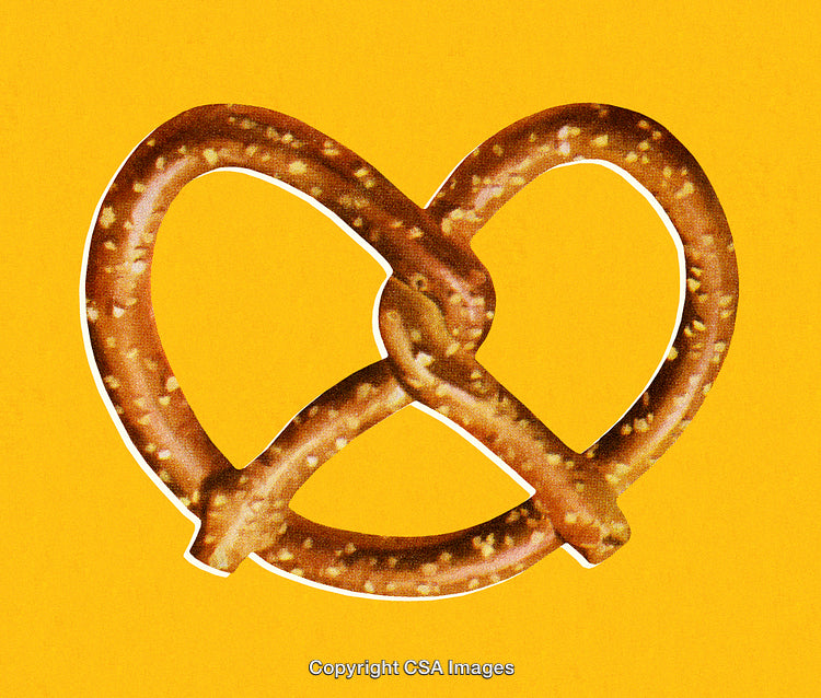 A Crispy Pretzel Against a Bold Yellow Background