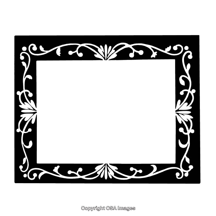 Elegant Black And White Decorative Border With Ornamental Design