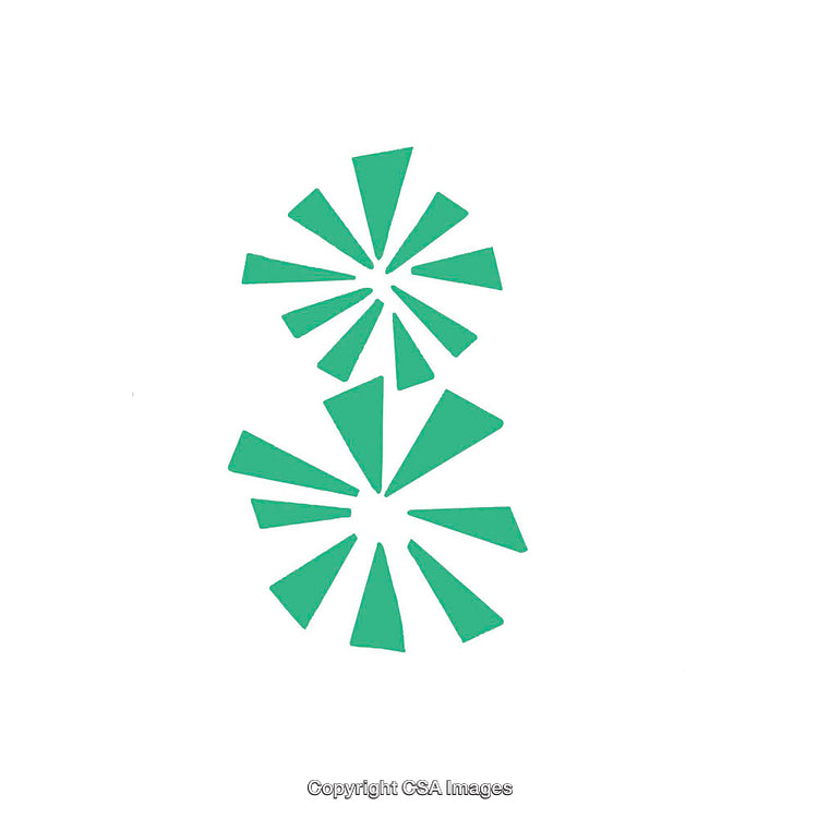 Green Geometric Dingbat Patterns Isolated on a White Background