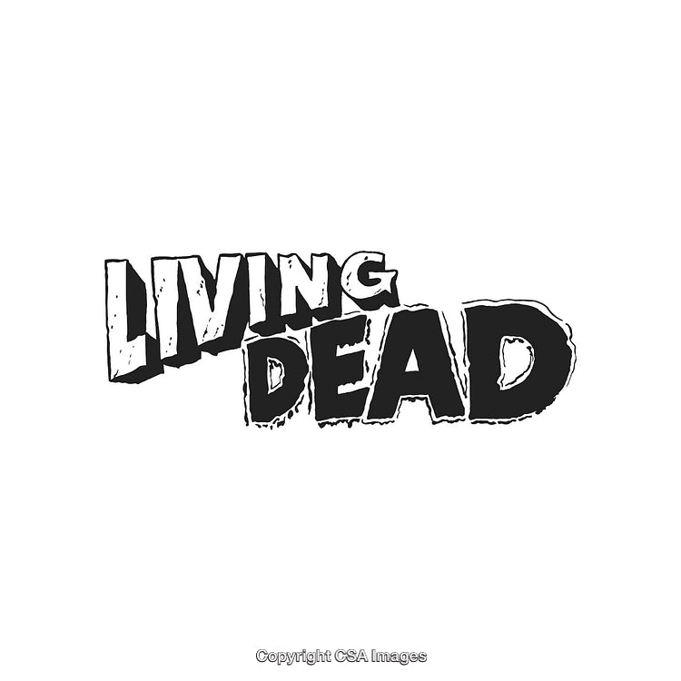 Graphic Typography Featuring 'Living Dead' in Bold Distressed Style