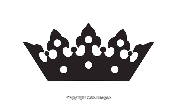 Black and White Display of a Formal Crown Icon
