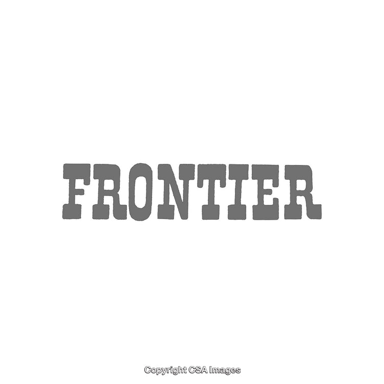 Bold Frontier Text in Vintage Style Against White Background