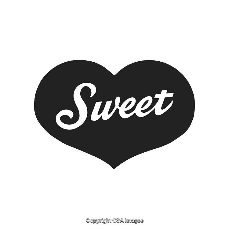 Sweet Heart Illustration with Bold Lettering on White Background