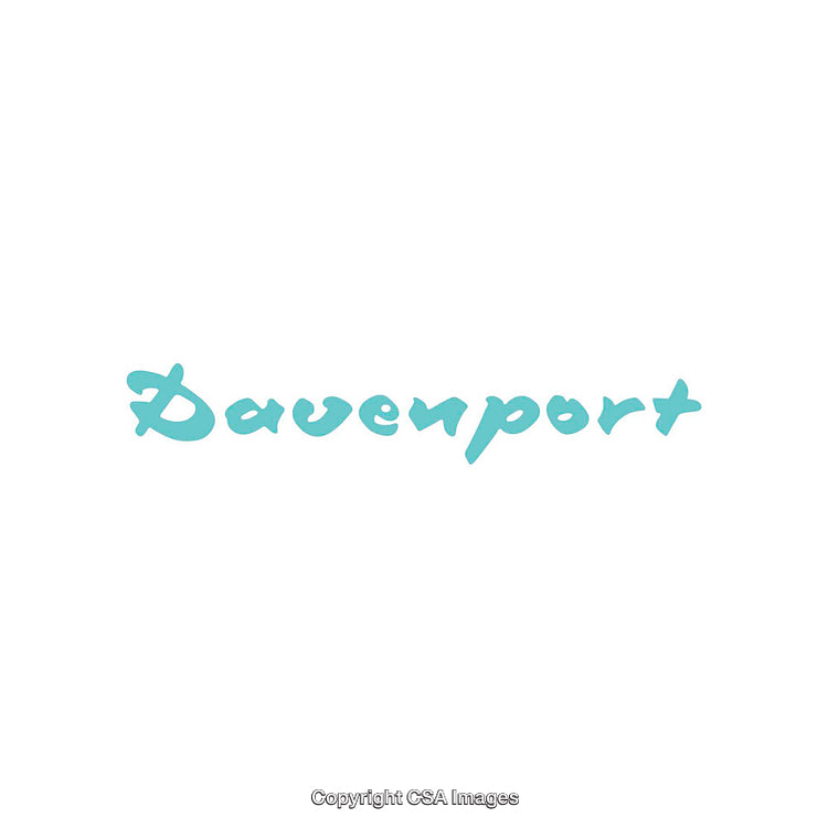 Stylized Turquoise Text Reading 'Davenport' on a White Background