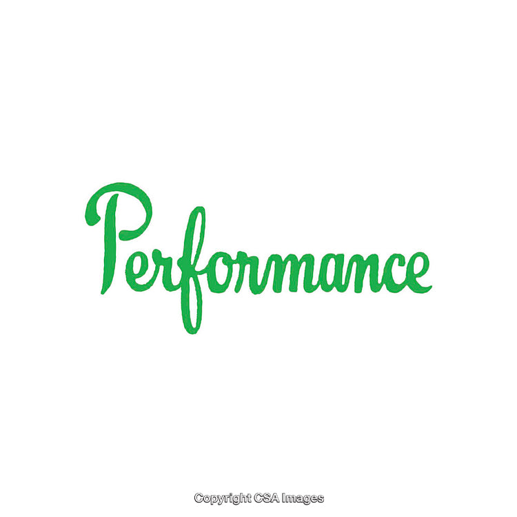 Green Stylized Typography Displaying the Word 'Performance'