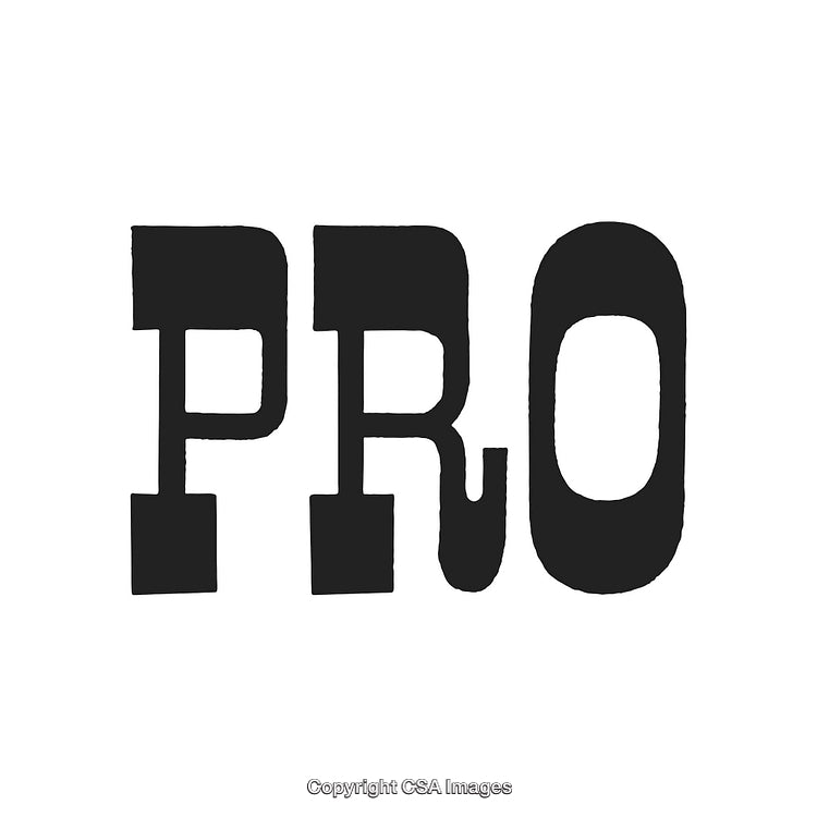 Bold Lettered Typography With the Word 'Pro' in Black and White