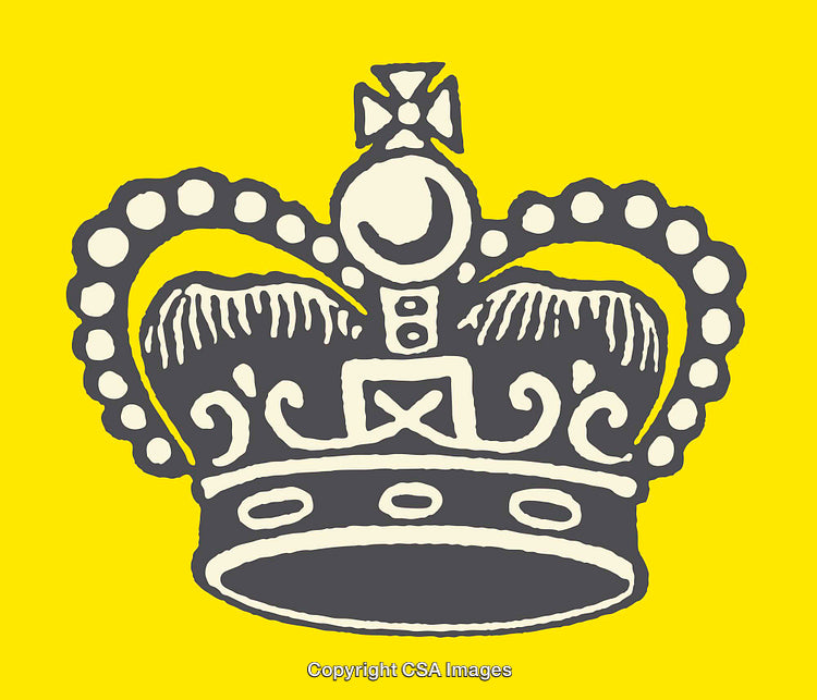 Elegant Crown Illustration with a Bold Yellow Background