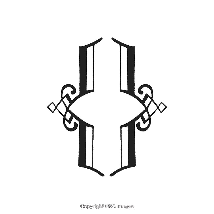 Abstract Black and White Decorative Design Ornament Illustration