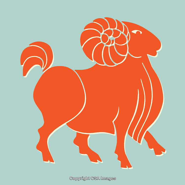 Colorful Ram Illustration Depicting Zodiac Sign or Wildlife Theme