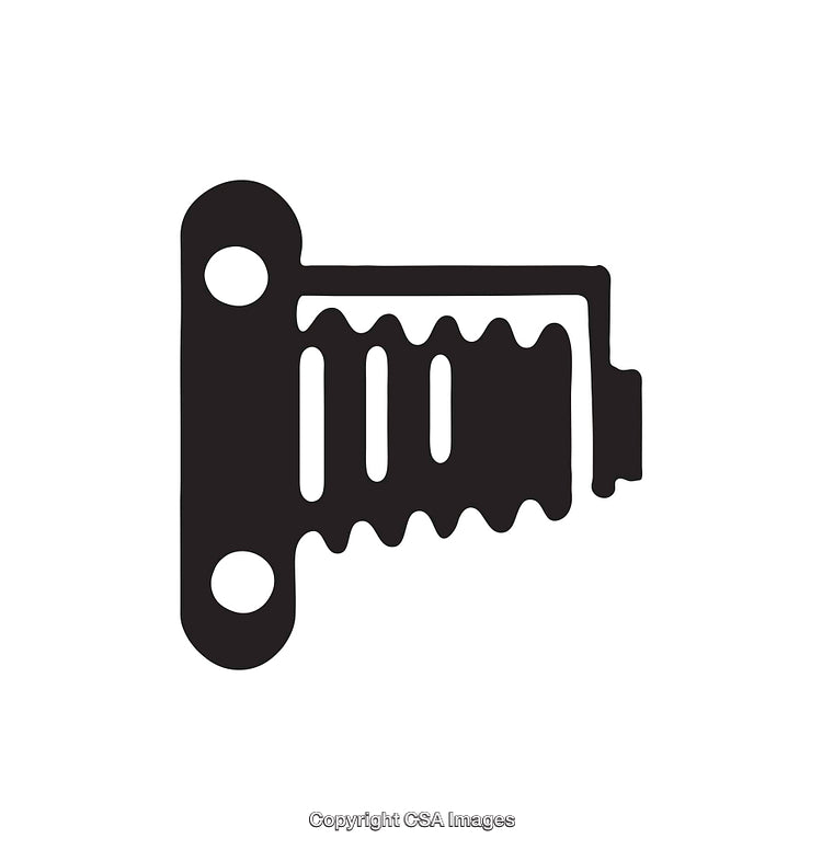 Black and White Line Art Illustration of a Mechanical Structure