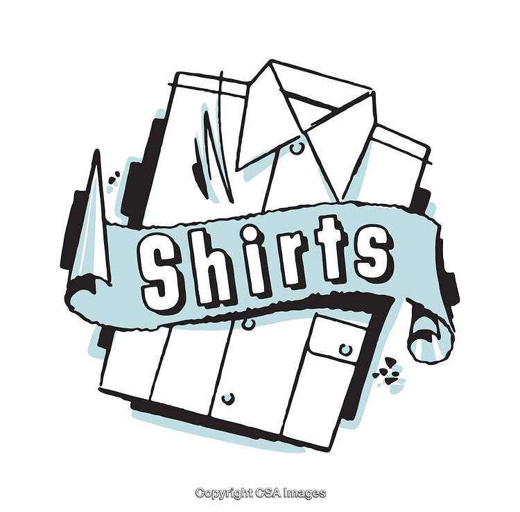 Stylized Illustration of Folded Shirt with Clothing Label Design