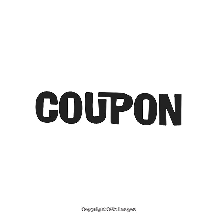 Bold Black Text Design Highlighting The Word Coupon On White Background
