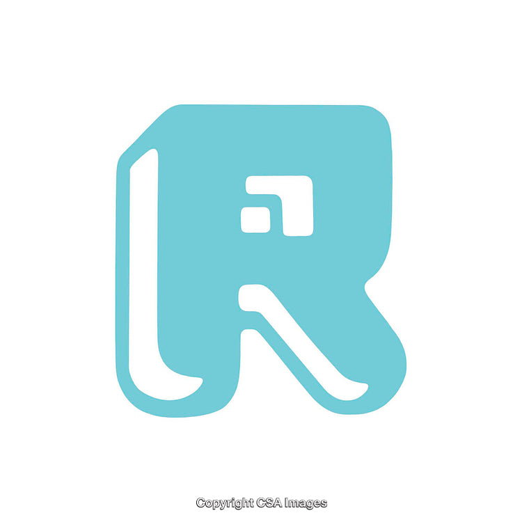 Stylized Blue Letter R Icon with Abstract and Minimal Design