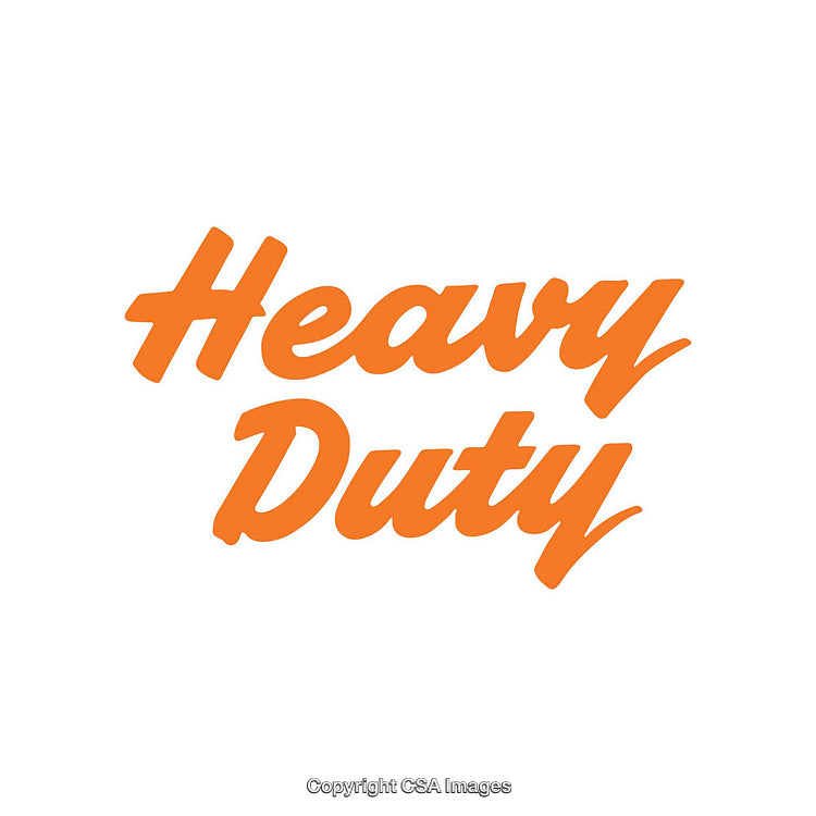 Bold Orange Typography Featuring 'Heavy Duty' on White Background