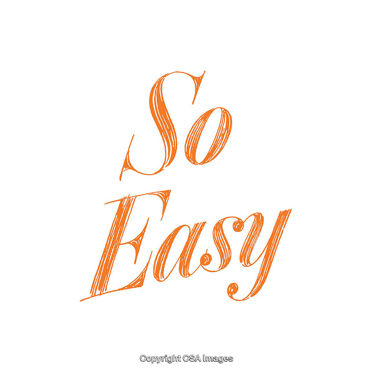 Orange Brushstroke Calligraphy Displaying 'So Easy' On White Background