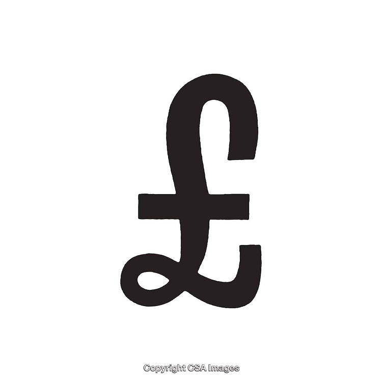 Bold Black Pound Currency Symbol on a White Background