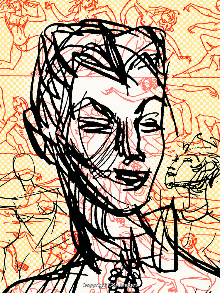 Abstract Portrait of a Woman With Surreal Artistic Elements and Vibrant Colors