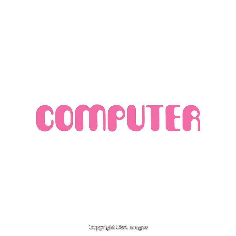 Bright Pink Typography Showing the Word 'Computer' with Unique Font Style