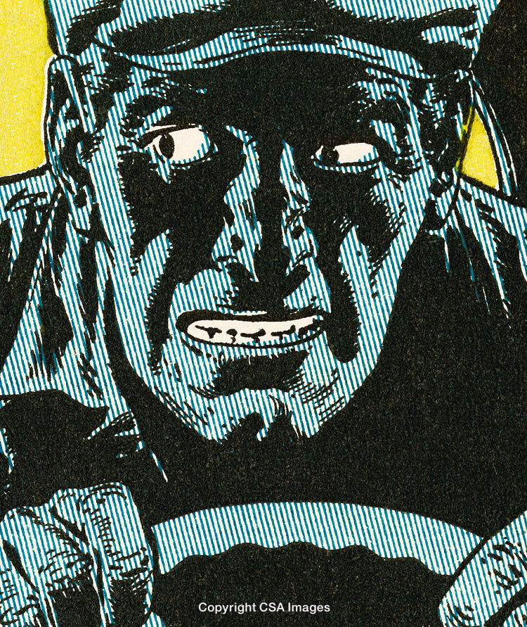 Retro Comic-Style Illustration Featuring a Driver's Focused Expression