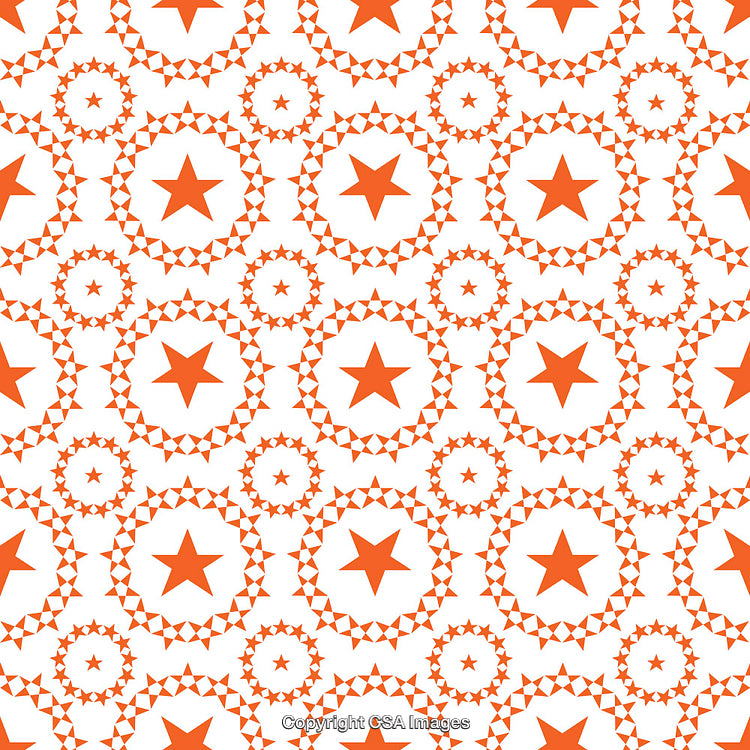 Orange Star Pattern with Circular Design on White Background