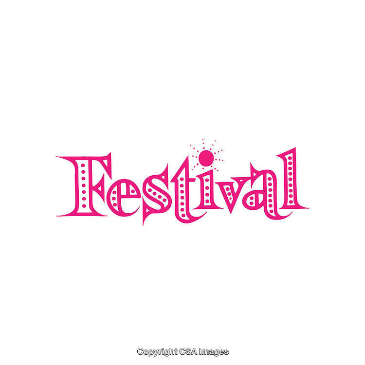 Decorative Pink Typography Highlighting the Word 'Festival' with Creative Design