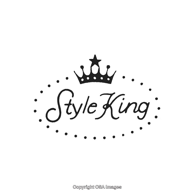 Elegant Monochrome Logo Design With Stylish Crown and Dotted Border Elements
