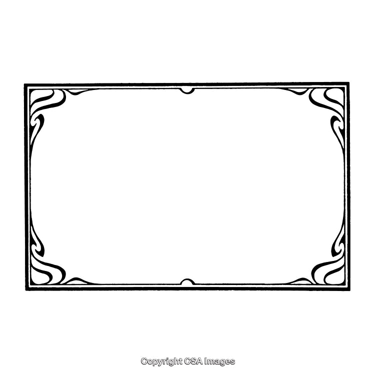 Elegant Black and White Border with Decorative Design Elements