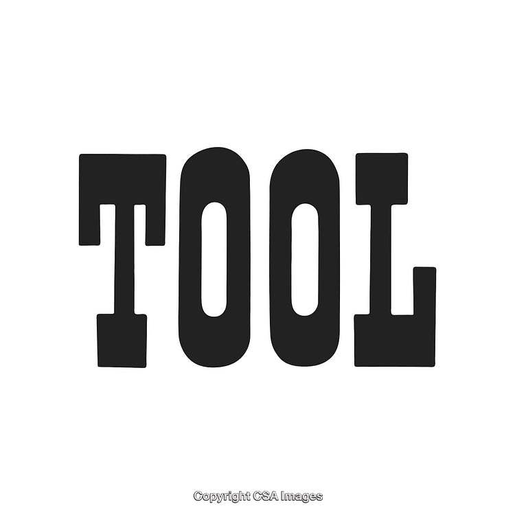 Bold Black Text Depicting the Word 'Tool' on a White Background