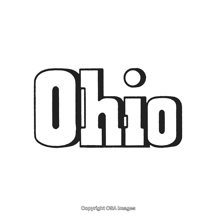 Ohio State Typography with Vintage Design in Black and White