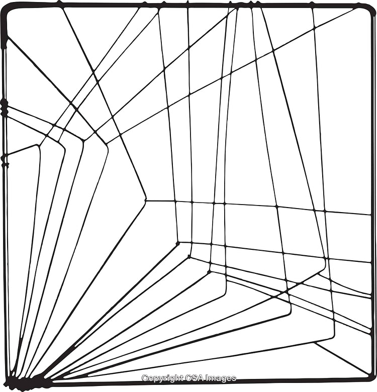 Abstract Geometric Black and White Pattern with Overlapping Lines and Shapes