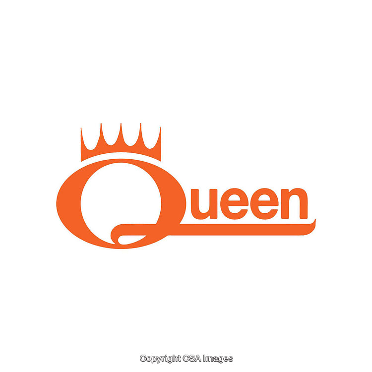 Orange Minimalist Queen Logo with Crown Design
