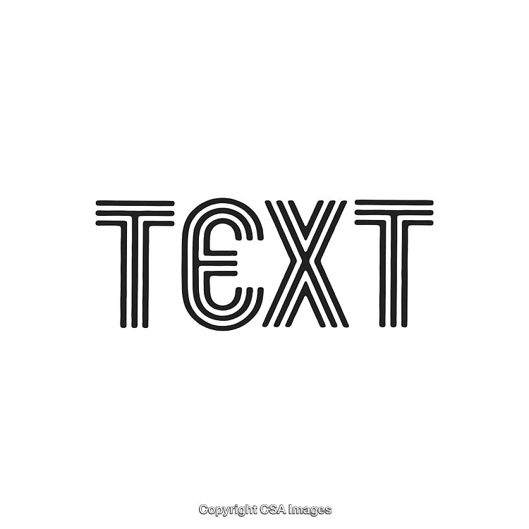 Modern Black Text Art with Geometric Lines in Minimalistic Design