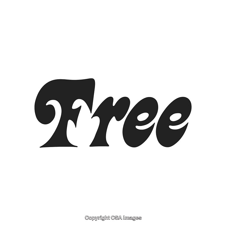 Retro Style Free Text Illustration in Bold Black Script on White Background