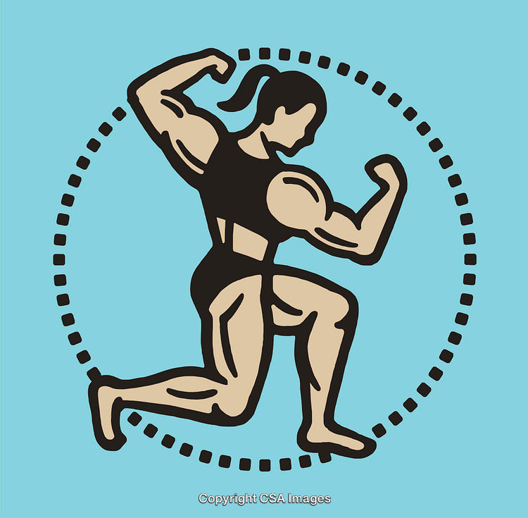 Illustration of a Strong Female Athlete in a Fitness Pose