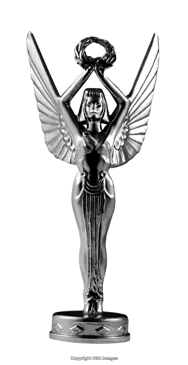 Silver Winged Figure Holding Wreath Trophy Representing Victory and Celebration