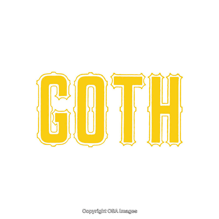 Bright Yellow Lettering Featuring the Bold Word 'Goth' in Unique Style