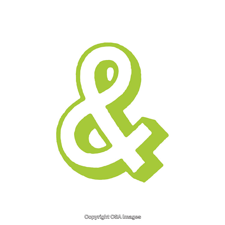 Green Ampersand Symbol on Clean White Background for Design and Branding