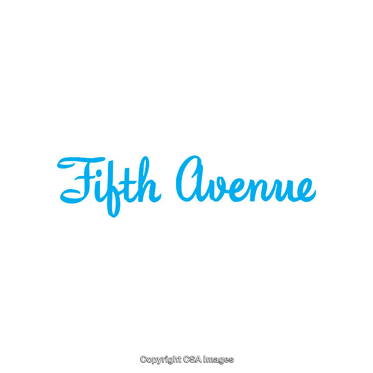 Graphic Design of the Words Fifth Avenue in Stylish Blue Script