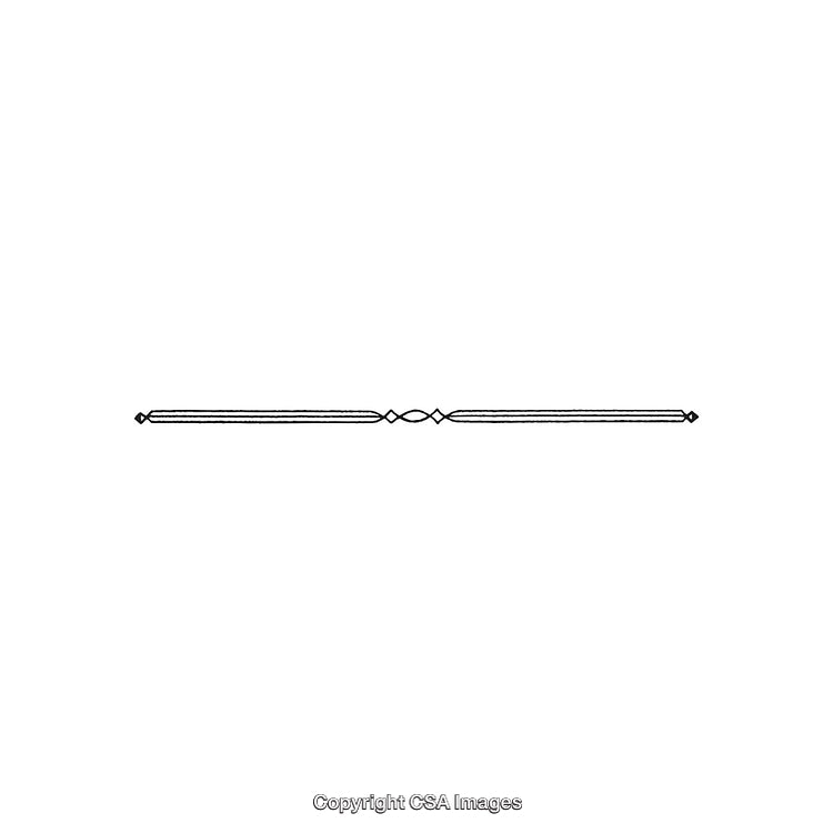 Minimal Decorative Horizontal Design Ornament in Black and White Style