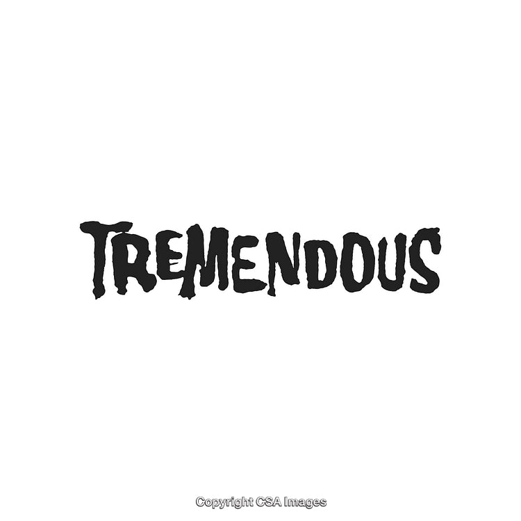 Bold Black Font Displaying the Word Tremendous in Unique Style