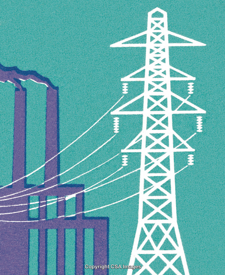 Factory and Power Lines