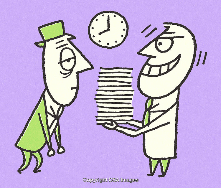 Business Cartoon of Workload Stress and Manager Supervision