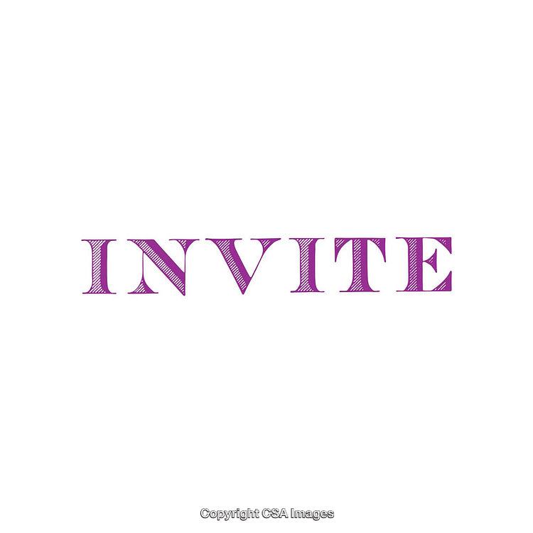 Elegant Purple Text Design Reading 'Invite' on a White Background