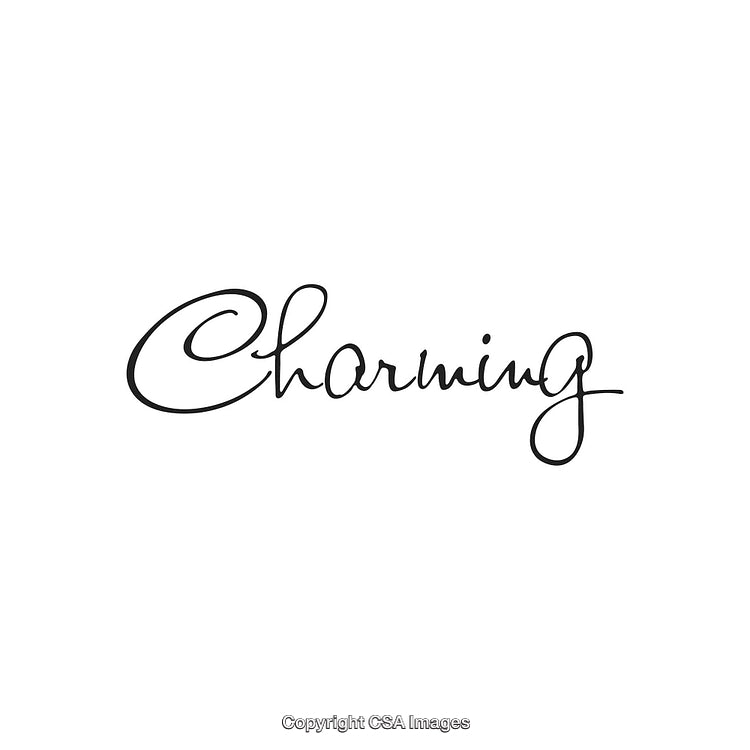 Elegant Handwritten Script Displaying the Word 'Charming' on a White Background