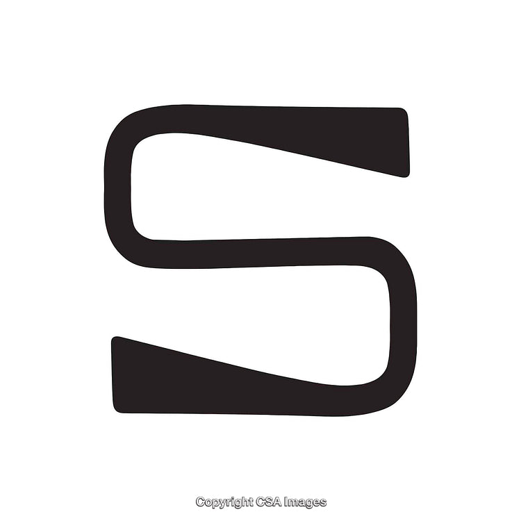 Abstract Representation of Stylized Letter S on White Background