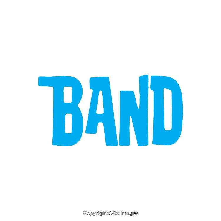 Bold Blue Text Featuring the Word 'Band' on a White Background