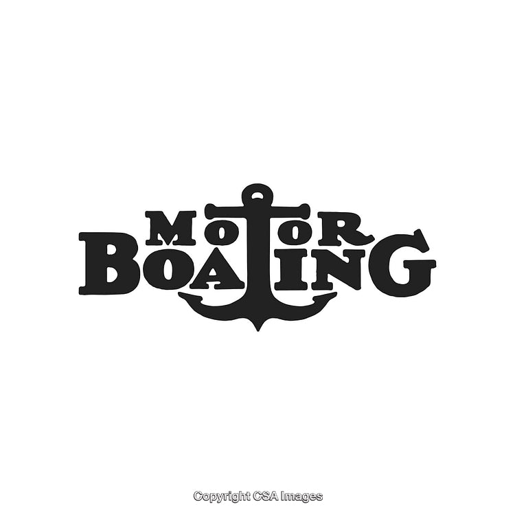 Black Anchor Shape Logo With Styled Typography for Motor Boating