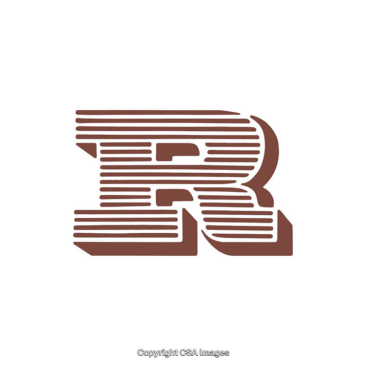Typography Art Featuring the Letter R in a Line Art Style