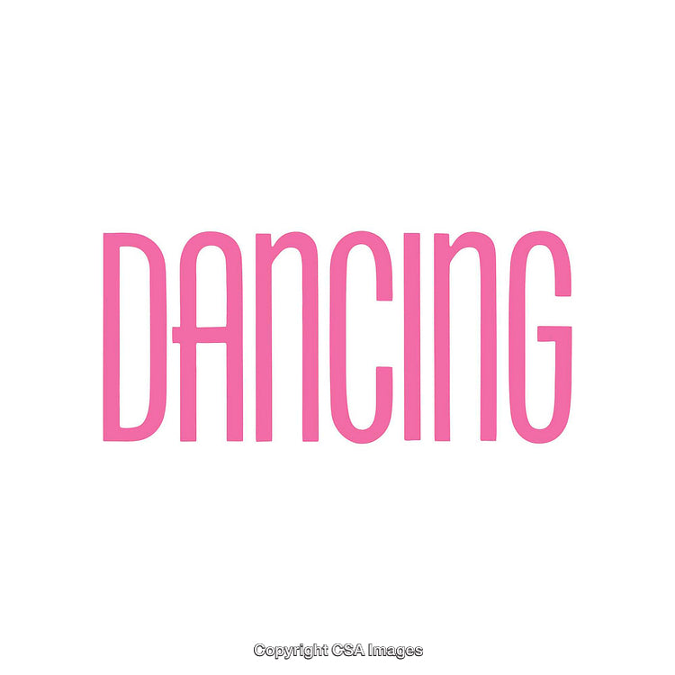 Bold Pink Text Displaying 'Dancing' on a White Background