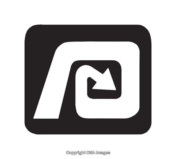 Black and White Arrow in Circular Pattern Icon Design